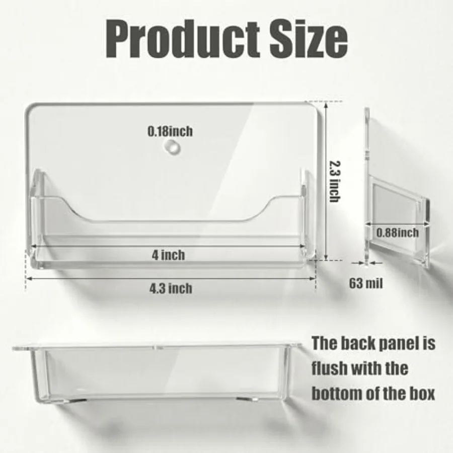 4 Pcs Acrylic Business Card Holder Wall Mount Clear Plastic Business Card Holder Office Calling Cards Display Stand Visiting Ca