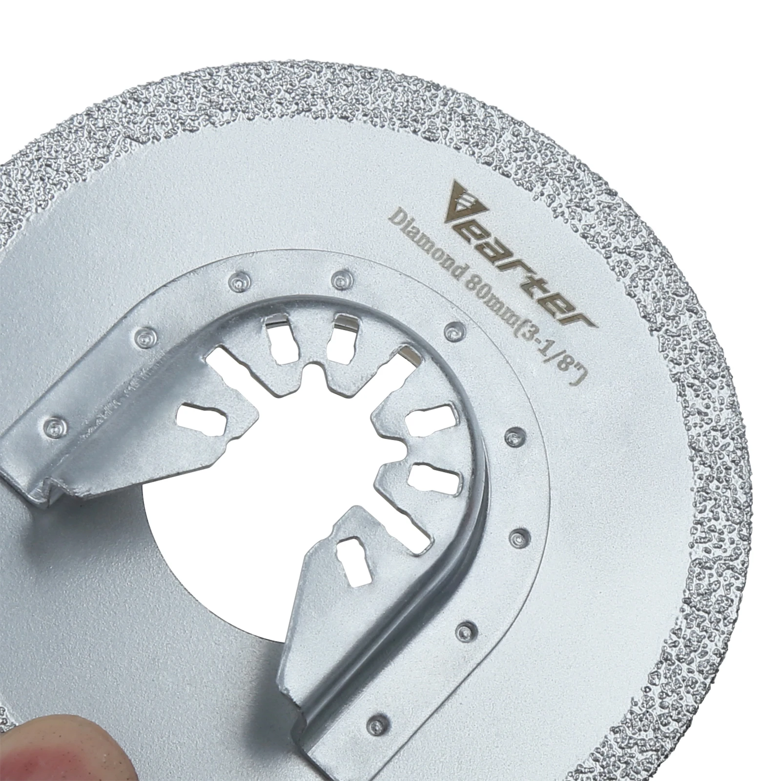 Vearter 3Pack 80Mm Vacuümgesoldeerde Diamant Oscillerende Multi-Gereedschap Zaagblad Cutter Voor Voor Cement Grout Verwijderen flush Cut
