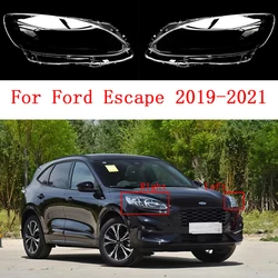 Car Headlight Glass Cover For Ford Escape 2019 2020 2021 Headlamp Transparent Glass Shell Plexiglass Lens Replace Lampshade