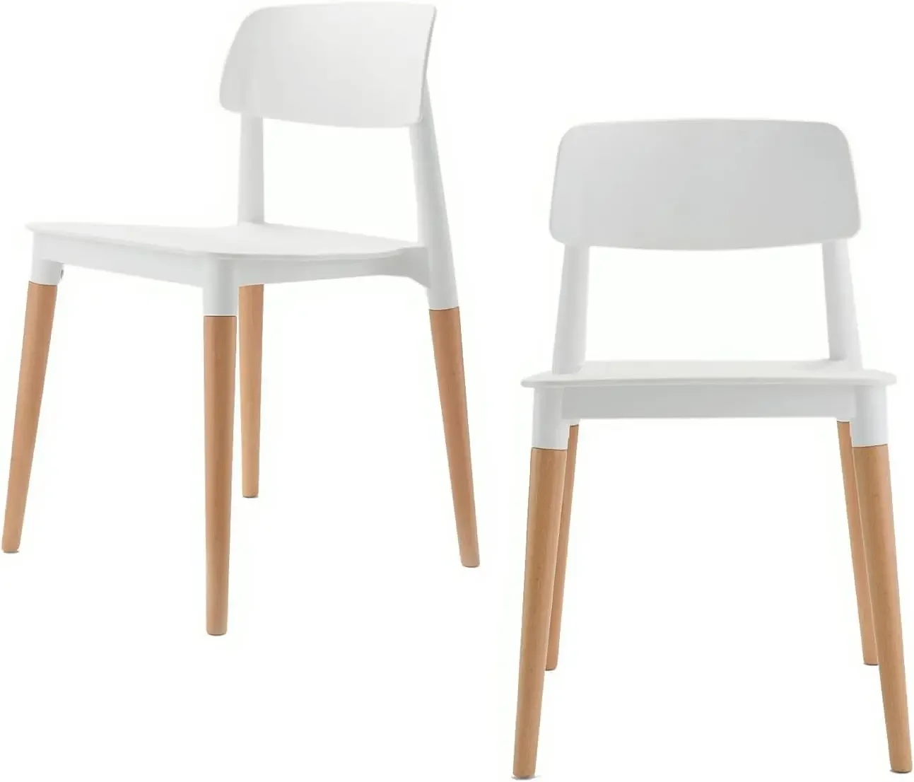 Juego de 2 sillas auxiliares minimalistas y modernas estilo comedor Bistro Cafe (blanco)