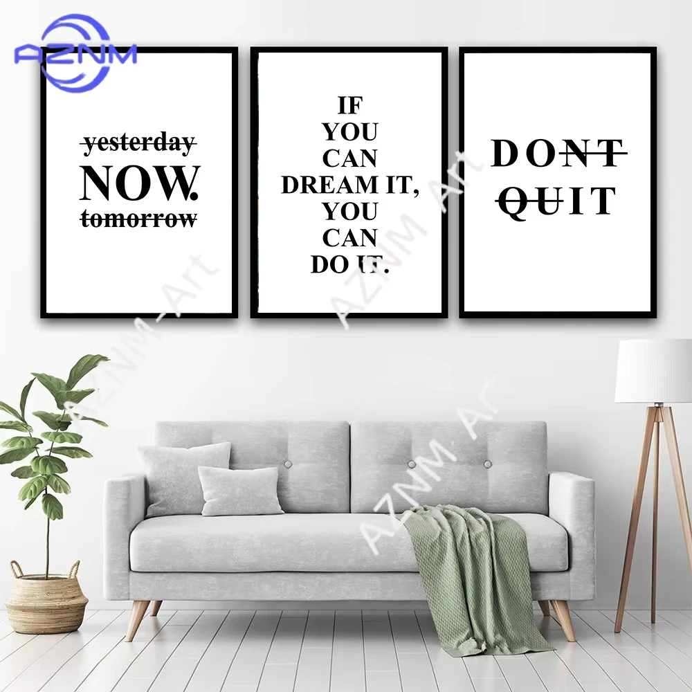 1/3pcs Office Decor Motivational Phrases Poster Inspirational Wall Art Canvas Painting Words Poster Print Modern Home Decor