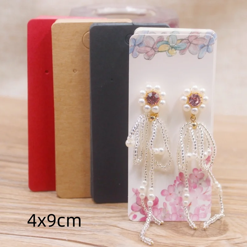 100pcs 4x9cm earring cards, various jewelry display cards