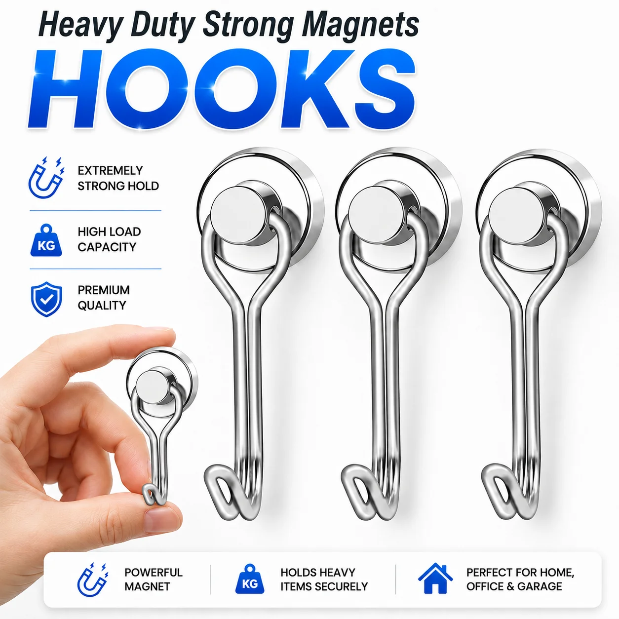 30LBS+ Magnetic Hooks Heavy Duty Strong Magnet Hangers for Cruise Cabin Refrigerator Fridge Kitchen Classroom Grill Home