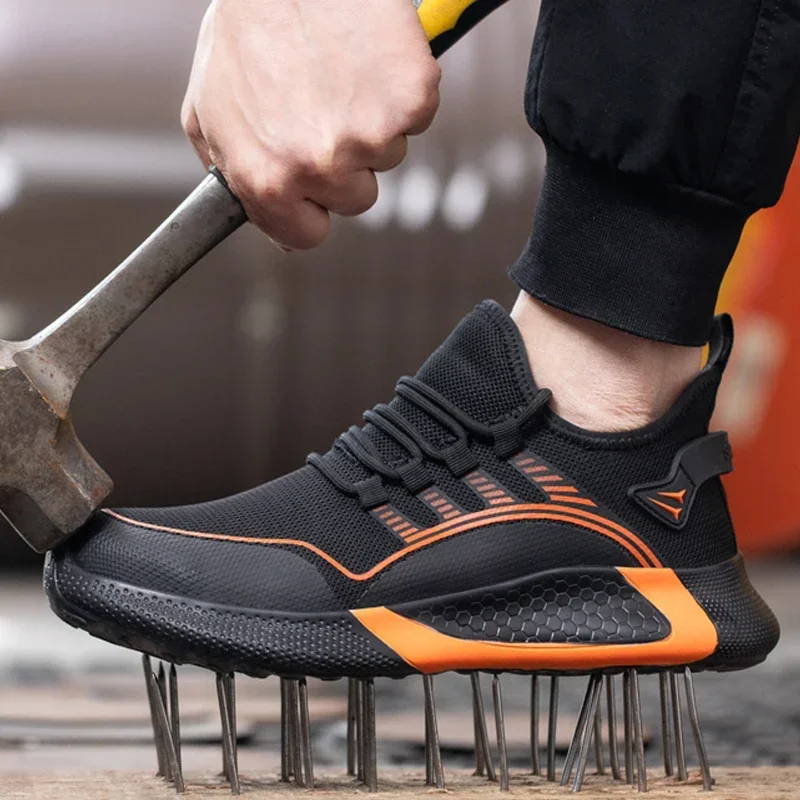 

Large Size 49 50 Work Sneakers Fashion Safety Shoes Anti-smash Anti-puncture Indestructible Shoes Light Men Women Work Shoes