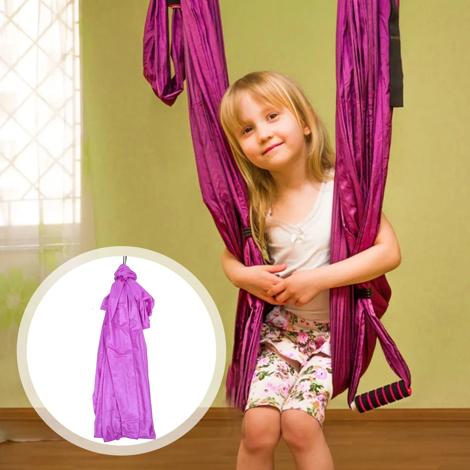 1set-outdoor-kids-yoga-training-hammock-prop-portable-household-hanging-swing-lightweight-breathable-essential-for-camping