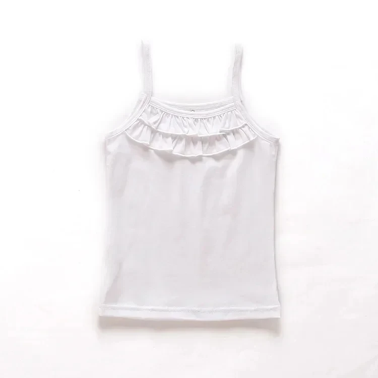 Baby Girls Sleeveless Vest Kids Cartoon Print Camisole Korean Style Topss 2024 Summer 2 To 8 Yrs Children\'s Clothing