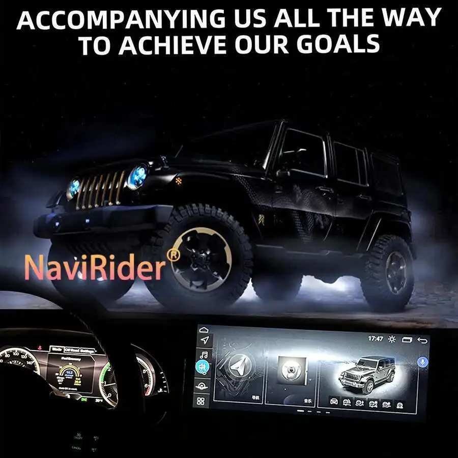 12.3inch Car LCD Instrument For Jeep WRANGLER 2011-2018 Panel Cluster Map Multiple Colorful UI High Definition Display
