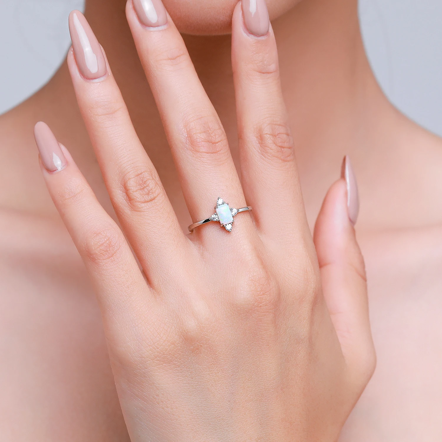 Modian Real 925 Sterling Silver Rings For Women Shining Crown Opal Finger Ring Classic Luxury Wedding Statement Jewelry Anel