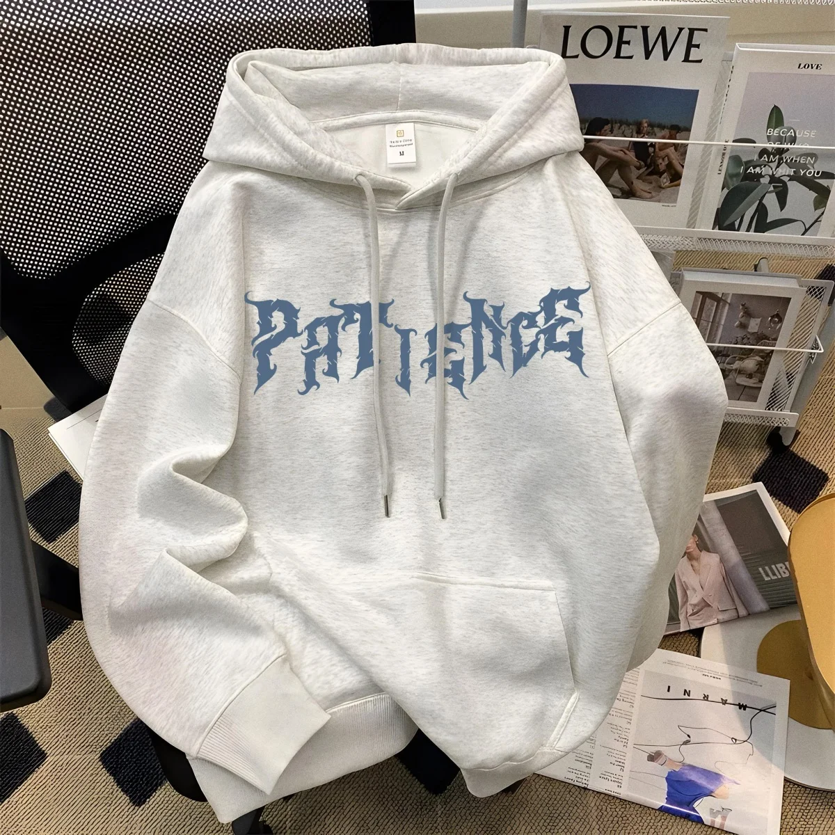 الثقيلة الأمريكية شارع العليا الاتجاه الظلام طباعة الرجال النساء مقنعين البلوز الخريف الشتاء اليومية في الهواء الطلق عادية فضفاض ملابس رياضية دافئة #2