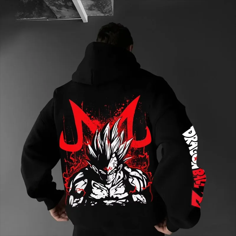 2025 Autumn/Winter Men's Hoodie Cool Dragon Ball Animation Printed Street Wear Casual Daily Versatile Jumper Parent Child Top