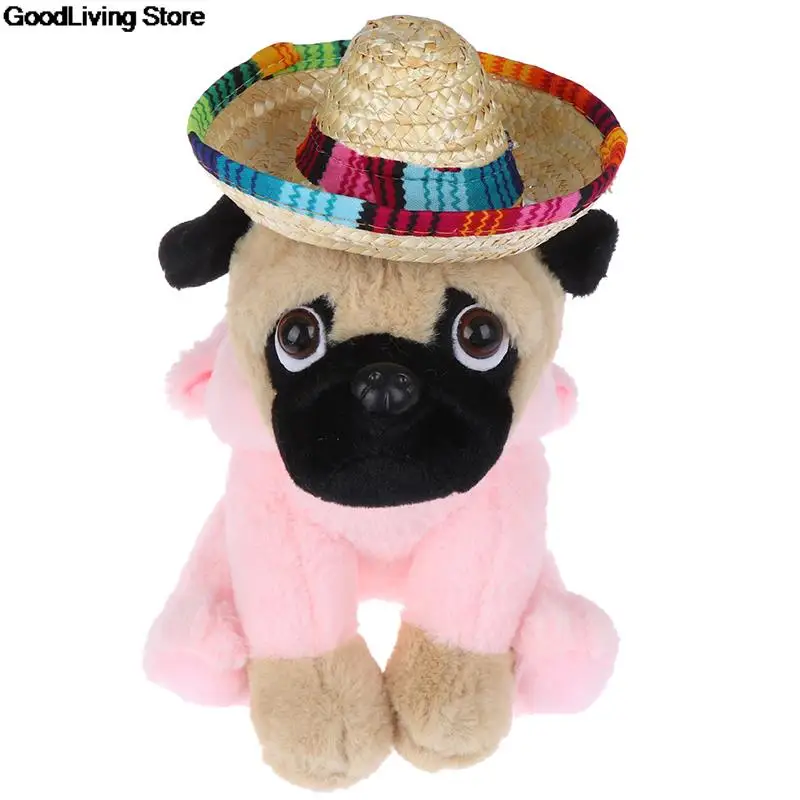 1PC Mini Pet Dogs cappello di paglia messicano Sombrero Cat cappello da sole Beach Party cani Hawaii Pet cappelli colorati accessori per costumi per