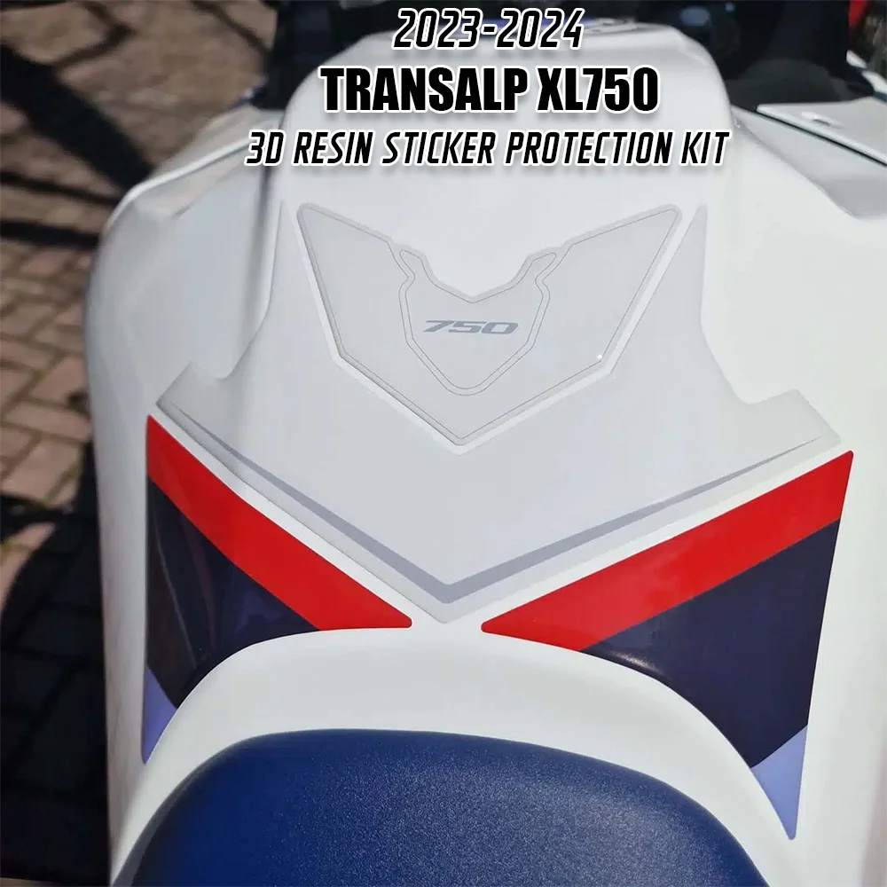 

Для Transalp XL750 XL 750 2023, наклейка на топливный бак мотоцикла, водонепроницаемая, устойчивая к царапинам, 3D полимерная защитная наклейка, комплект