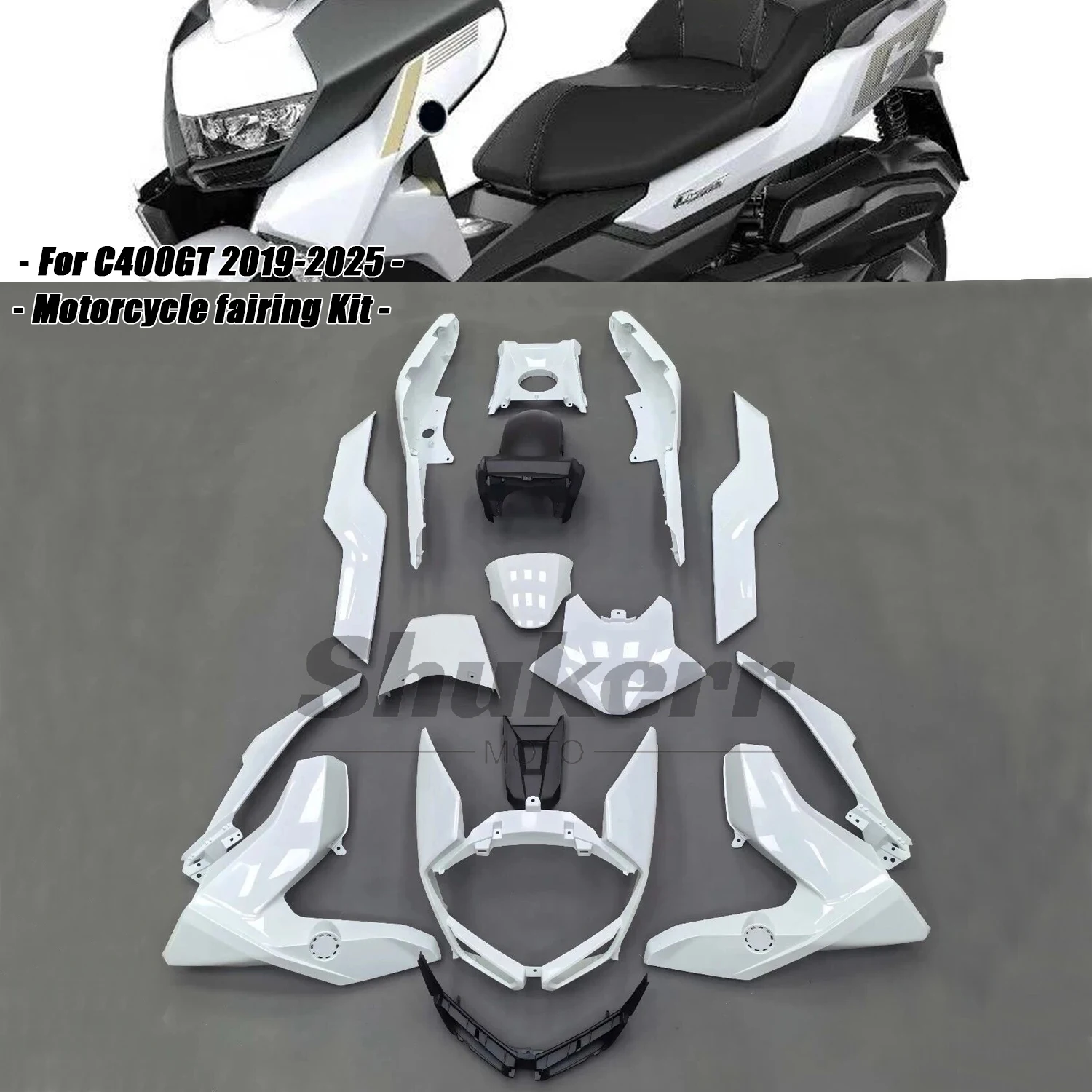 

Fit for Bmw C400Gt 2019-2025 New Abs Motorcycle Plastics Fairing Kit Injection Mold Bodywork Panel Kit White 20 21 22 23 24