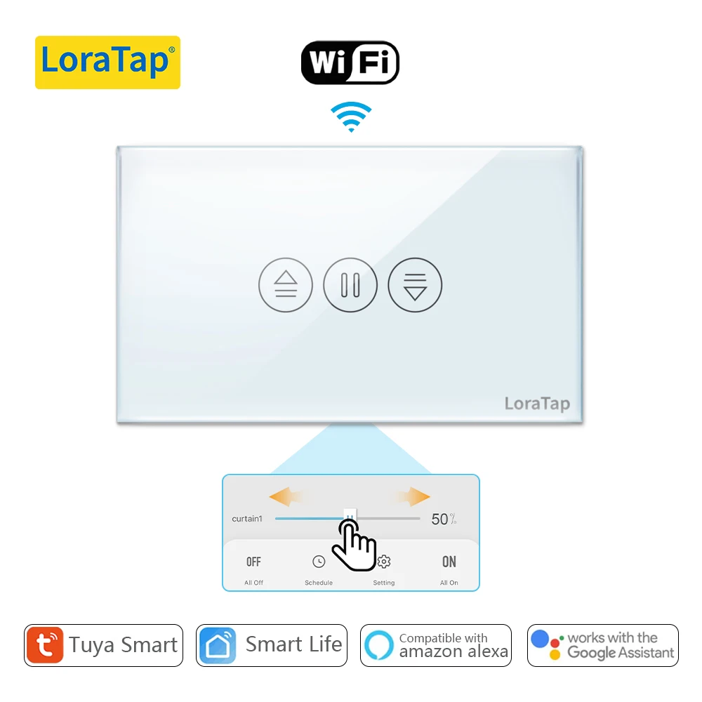 

LoraTap 4th Generation US Tuya Smart Life WiFi Curtain Switch for Electric motorized Blind Roller Shutter Google Home Alexa Echo