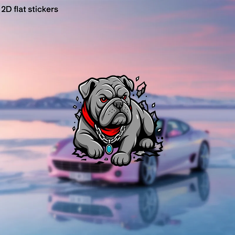 1개 멋진 불독 자동차 스티커, 강력한 개 모양 데칼 자동차 미러 및 트렁크용, 자동차 애호가를 위한 훌륭한 액세서리로 스트리트 스타일을 연출하세요