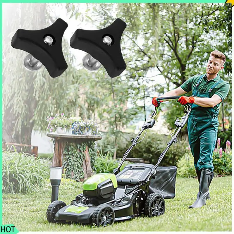 

AWAH 16 Sets Lawn Mower Handle Bolts, Triangle Handle Knob Nut Screw Bolt Lawnmower Handle Wing Nut Universal Fixing Nut