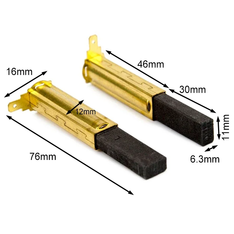 2Pcs Vacuum Cleaner Motor Carbon Brush 6.3x11x30mm Motor Carbon Brush Cleaning Tools Vacuum Cleaner Parts