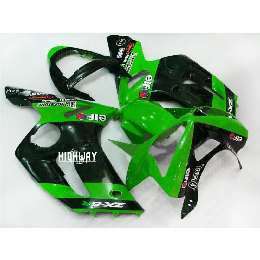 

Motorcycle Fairings Kit Fit for Kawasaki Zx-6r 2003 2004 636 Bodywork Set High Quality ABS Injection Green Black Accessories