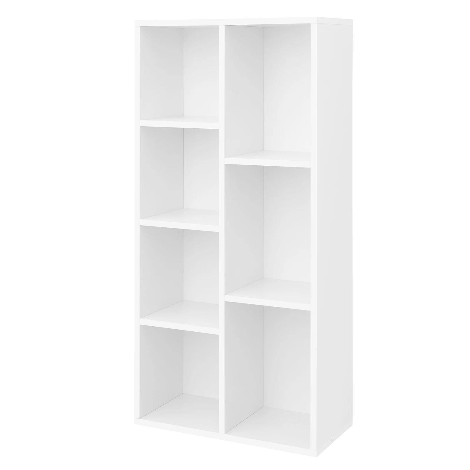 VASAGLE Bookcase, Wooden Bookshelf with 7 Compartments, Floor Standing Storage Unit