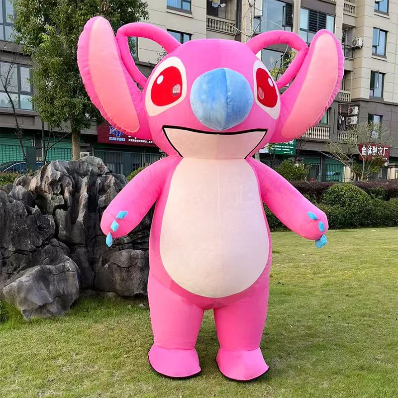 Blauw Lilo & Stitch mascottekostuum stripfiguur 2m/2,6m opblaasbaar cosplay kostuum voor volwassenen Mickey Mouse Disney cadeau