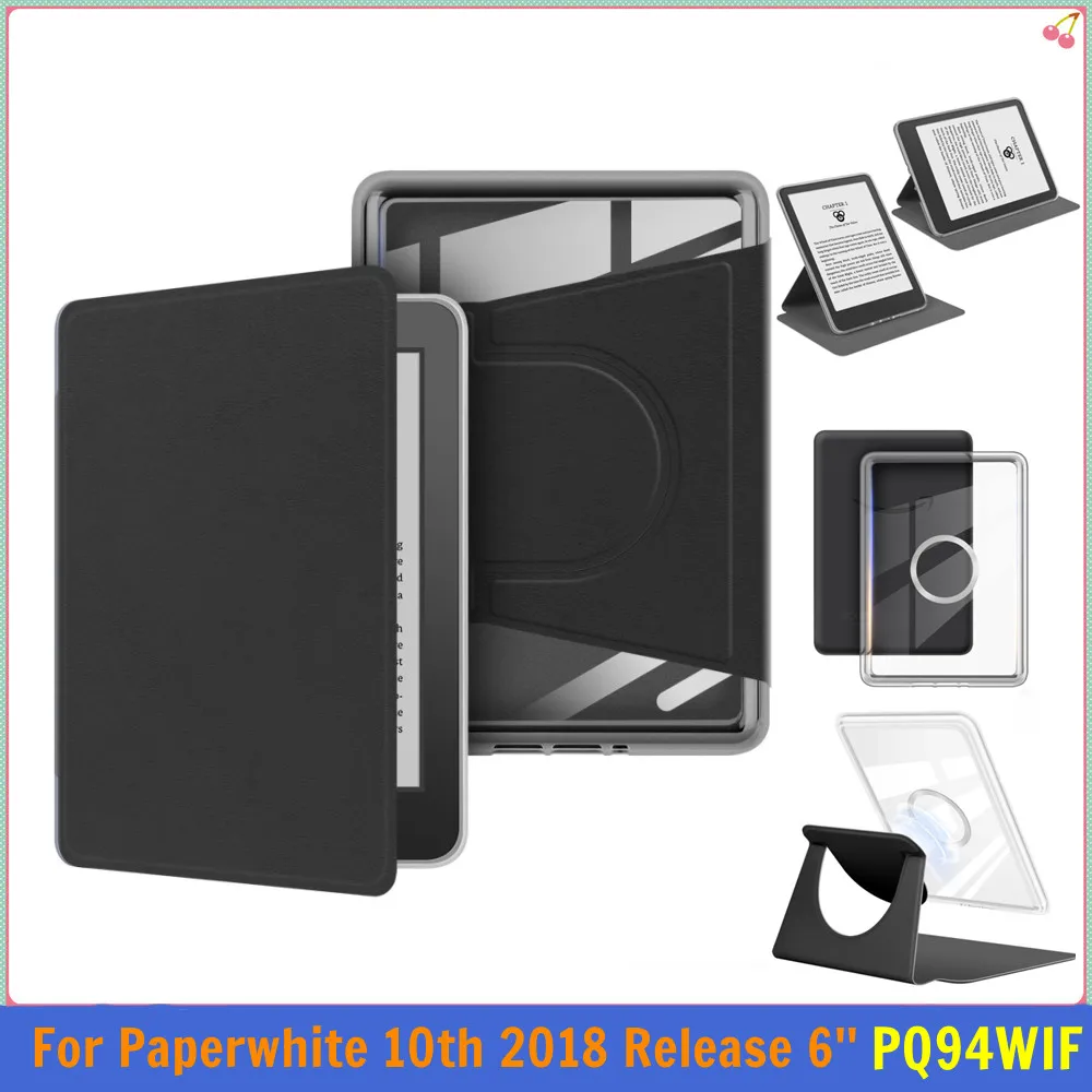 

PU Leather Rotating Case Protective Shell For Kindle Paperwhite 10th Smart Cover Paperwhite 4 PQ94WIF 2018 Released Folio Case