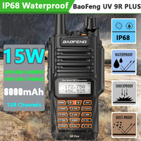 Baofeng UV-9R Plus Walkie Talkie 15W IP68 Waterproof Dual Band 16KM Long Range Portable VHF/UHF Transceiver CB Hunting Ham Radio