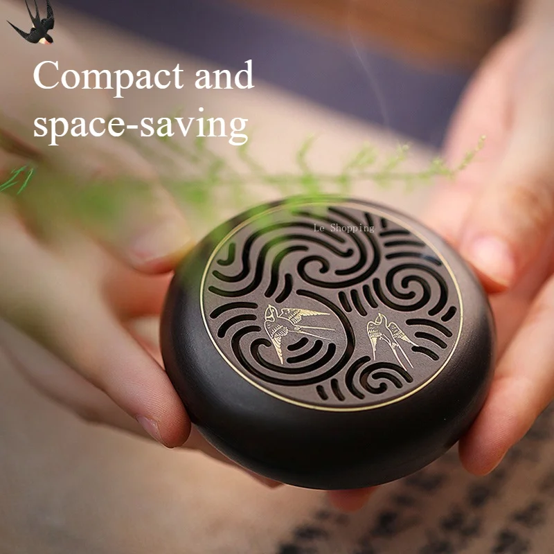 hollow out Spring-Warming Brass incense coil Incense Burner Antioxidation Buddhist altar Tea ceremony Ornament Household office