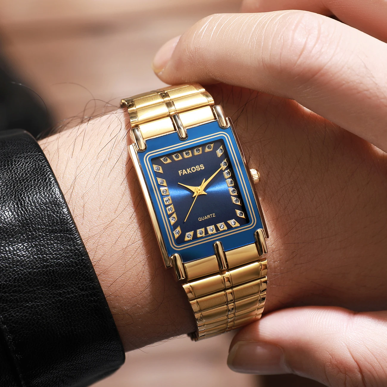 WWOOR-reloj analógico de acero inoxidable para hombre, accesorio de pulsera de cuarzo resistente al agua con calendario, complemento Masculino de