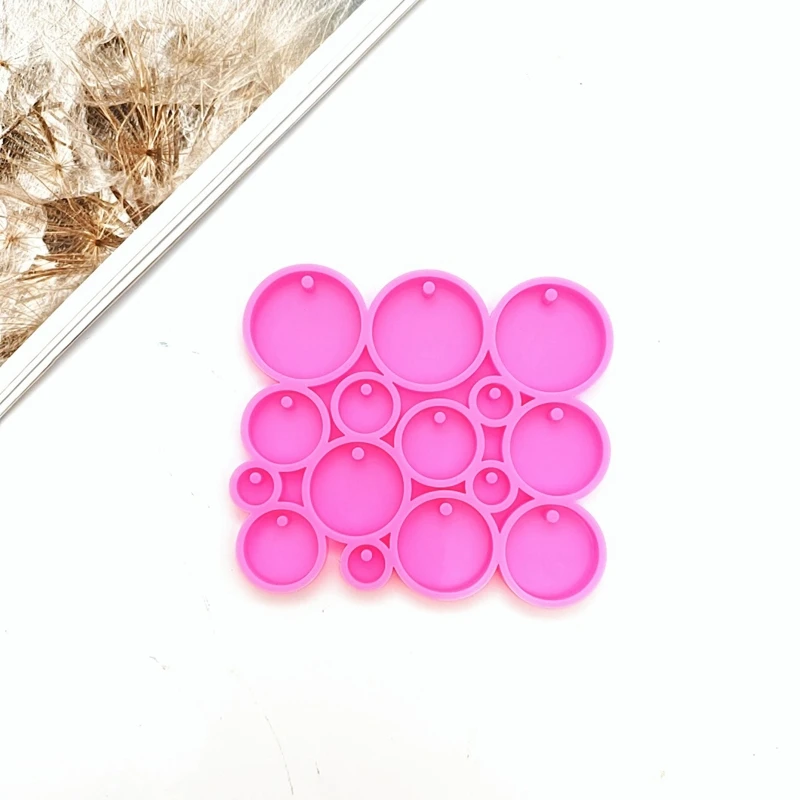 Shiny Round Circle Silicone Keychain Mold Many Circles Tiny Resin Epoxy Mold DIY