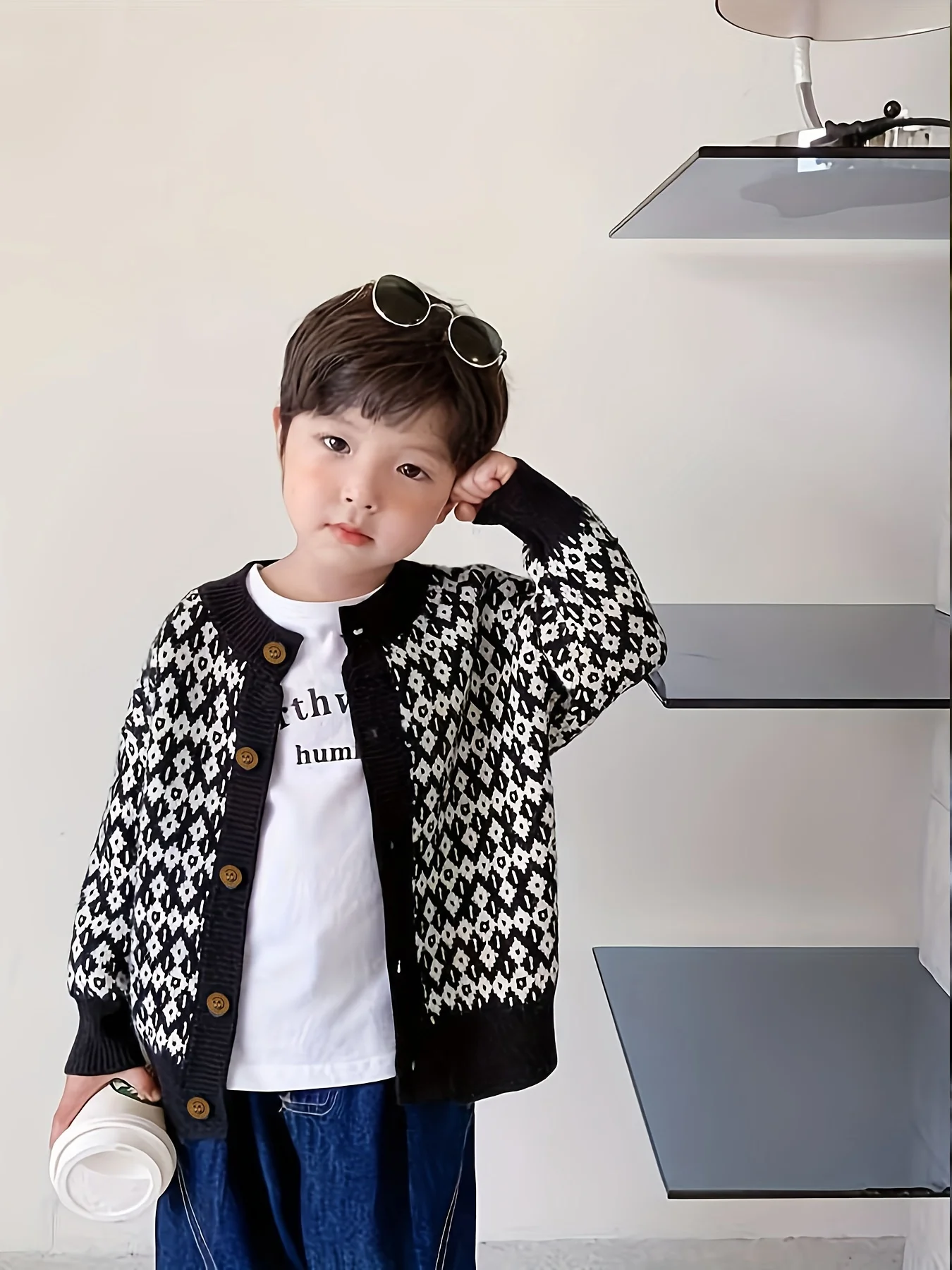 Jungen Neue Frühling und Herbst Herbst und Winter Strickjacke Kinder Cartoon Pullover Jacke Modische Vielseitige Pullover