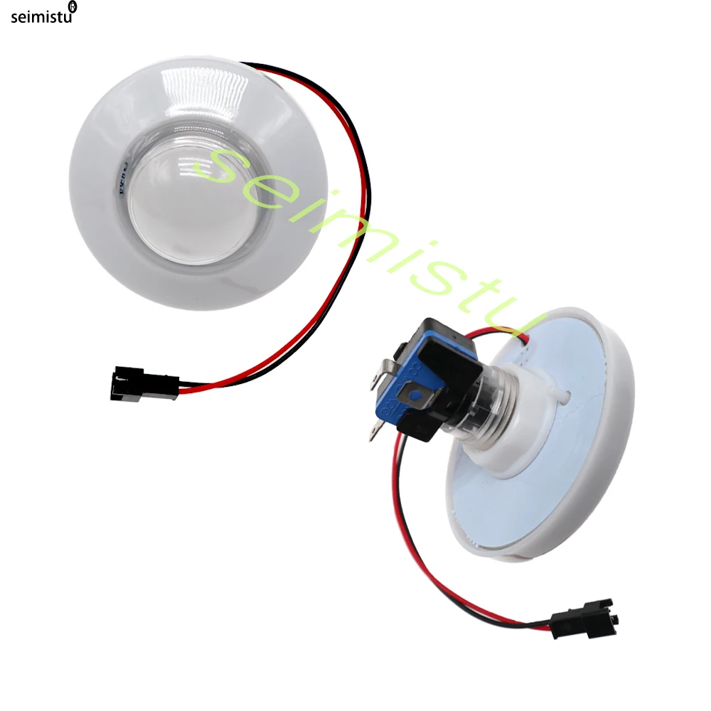 76 mm 12 V bunte, lichtbeleuchtete Knopf-Kantenschalter, Flipper-Teile, DIY-Arcade, Mini-Kran-Spielklauen-Verkaufsautomat – Detail 2