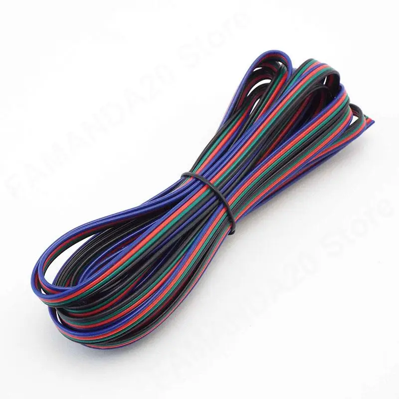 1/2/5M 10M 30M 22AWG Tinned Copper 4 pin core power Cable Cord PVC Insulated Wire LED Light Strip Extension connector Line m20