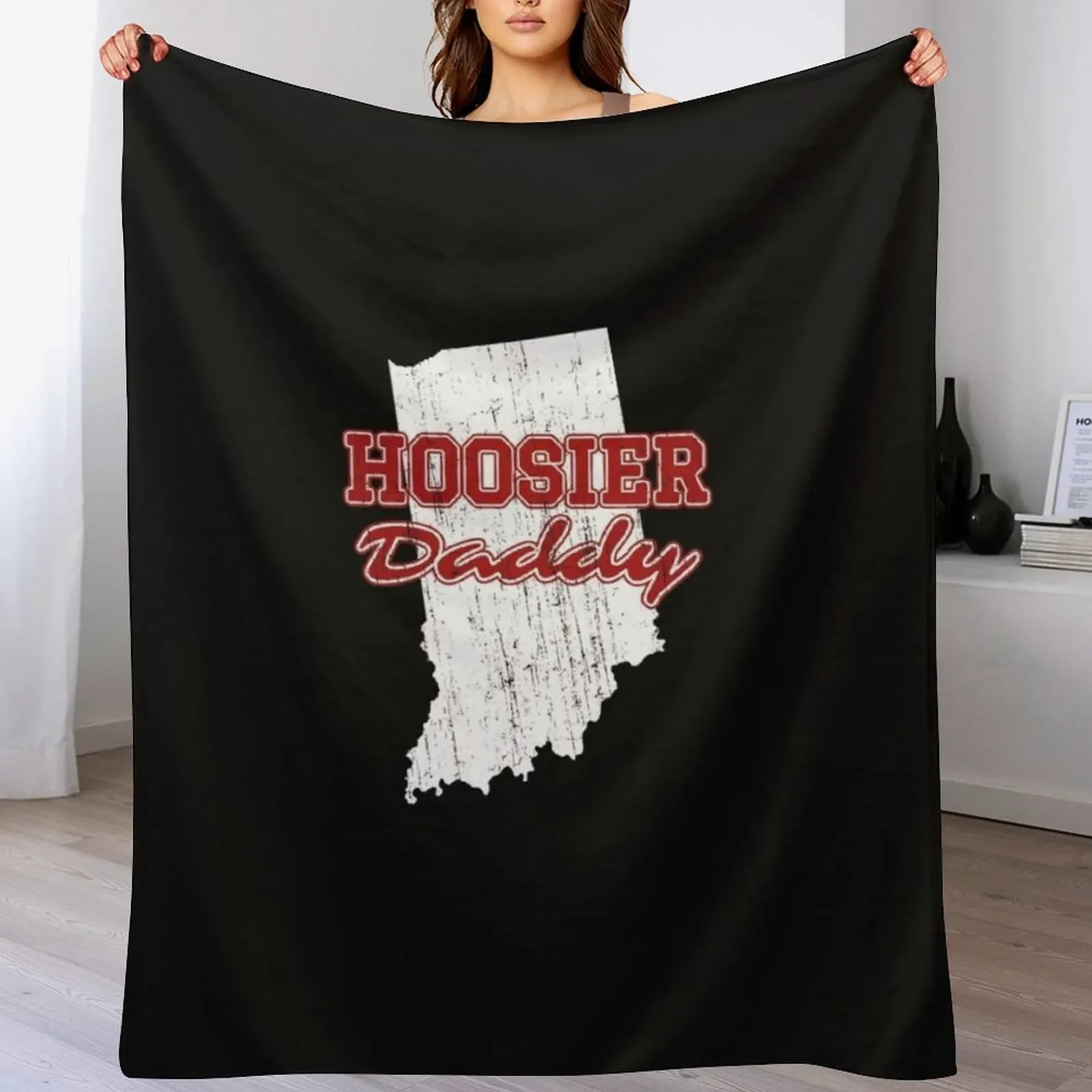 

Hoosier Daddy - Indiana State Pride Essential T-Shirt Throw Blanket For Baby Nap Flannel Bed Blankets
