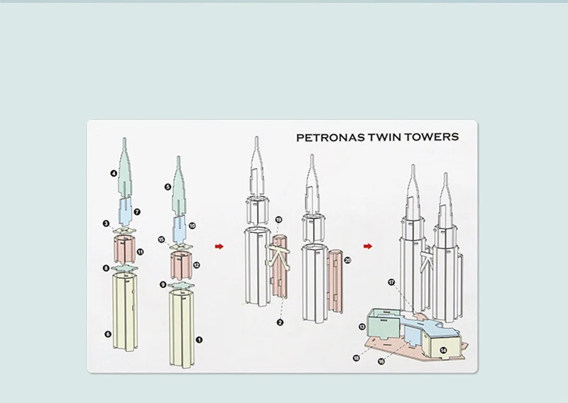 3D Paper Card World Famous Architectural Models Puzzle Handmade DIY Assembly Developmental Toys for Boys Gift