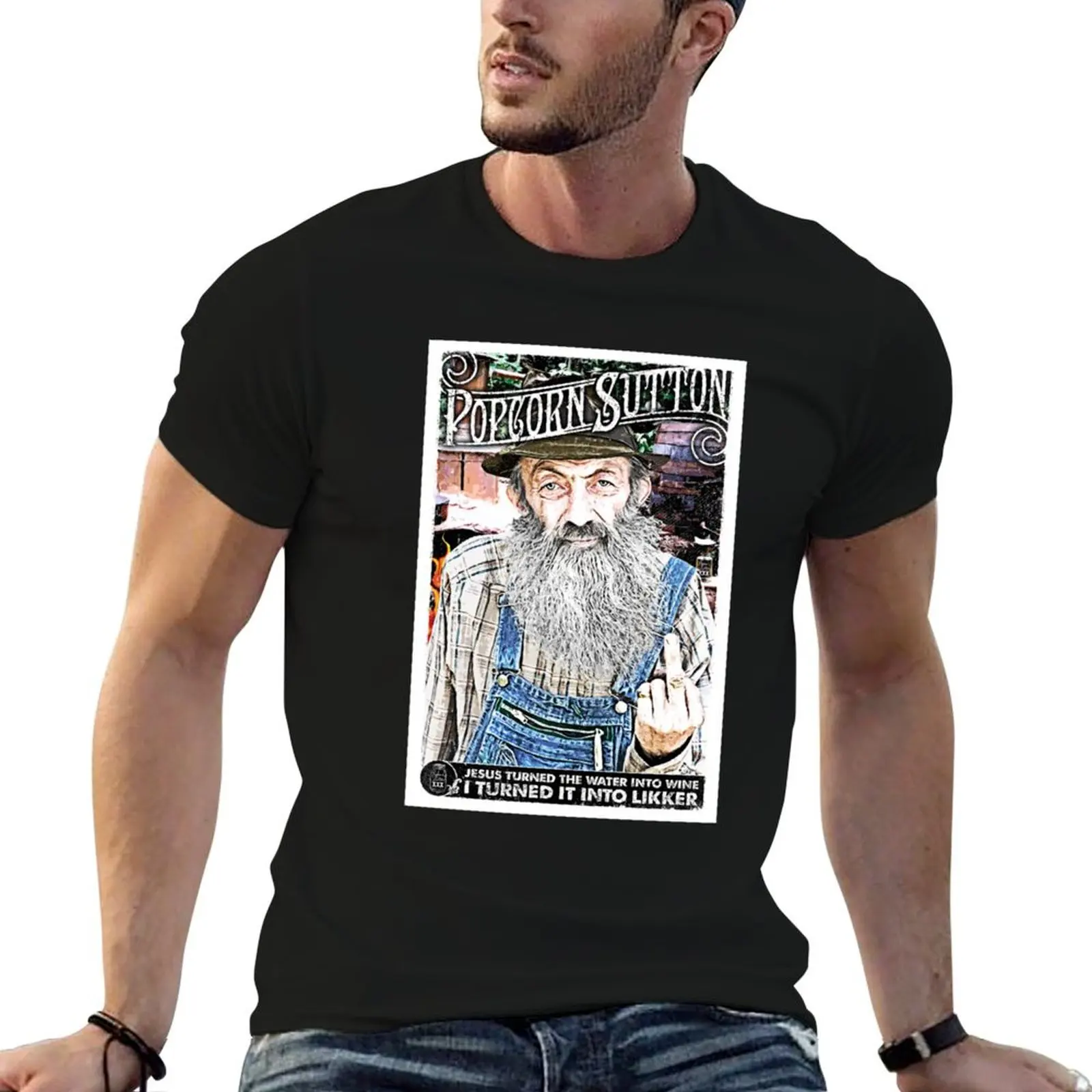 Moonshine Popcorn Sutton T-Shirt blacks tshirts personalised mens graphic t-shirts big and tall
