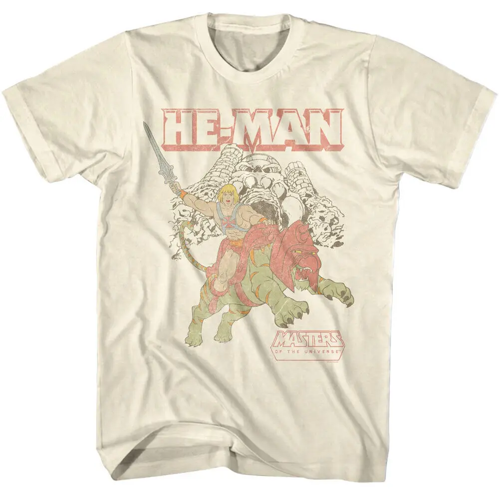 He Man Charging from Grayskull Men's T Shirt Castle Battlecat Masters of the Uni