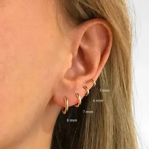 Aide 925 Sterling Silver Rose Gold Small Hoop Earrings For Women Girls Gift Wedding Engagement Party Gift Smooth Ear Bone Buckle