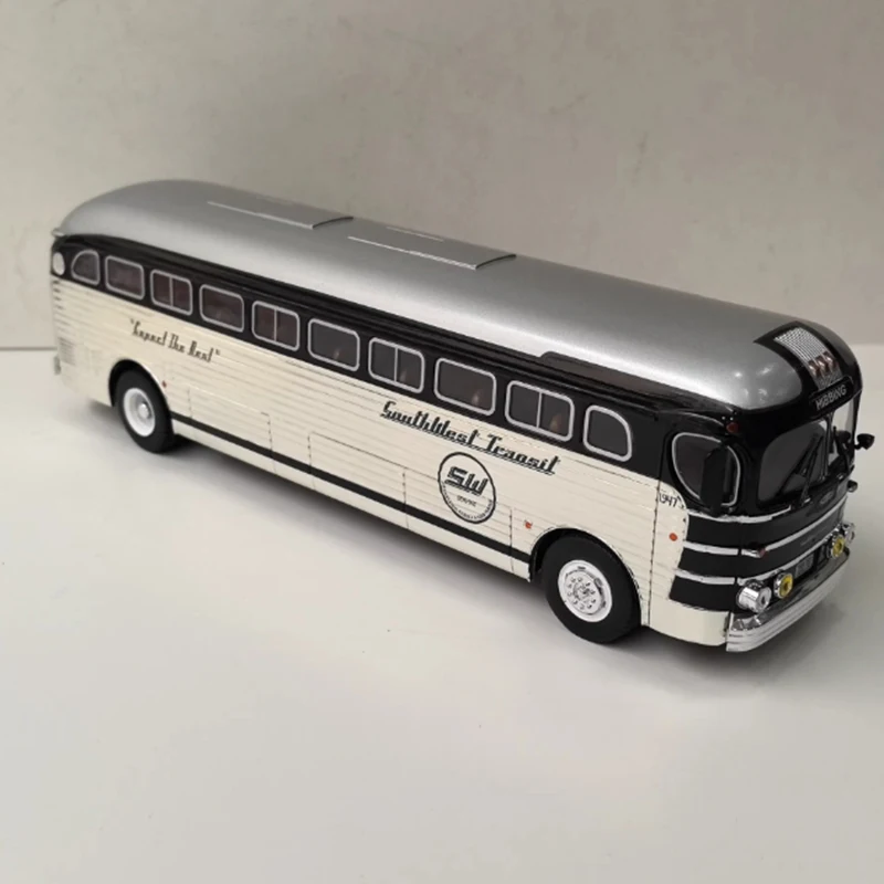 IR 1/43 Skala GM PD-4151 1948 Autobus Plastikowy i Stopowy Model Symulacyjny Samochodu Statyczny Kolekcjonerski Dekorowany Prezent na Święta Pamiątka Zabawka