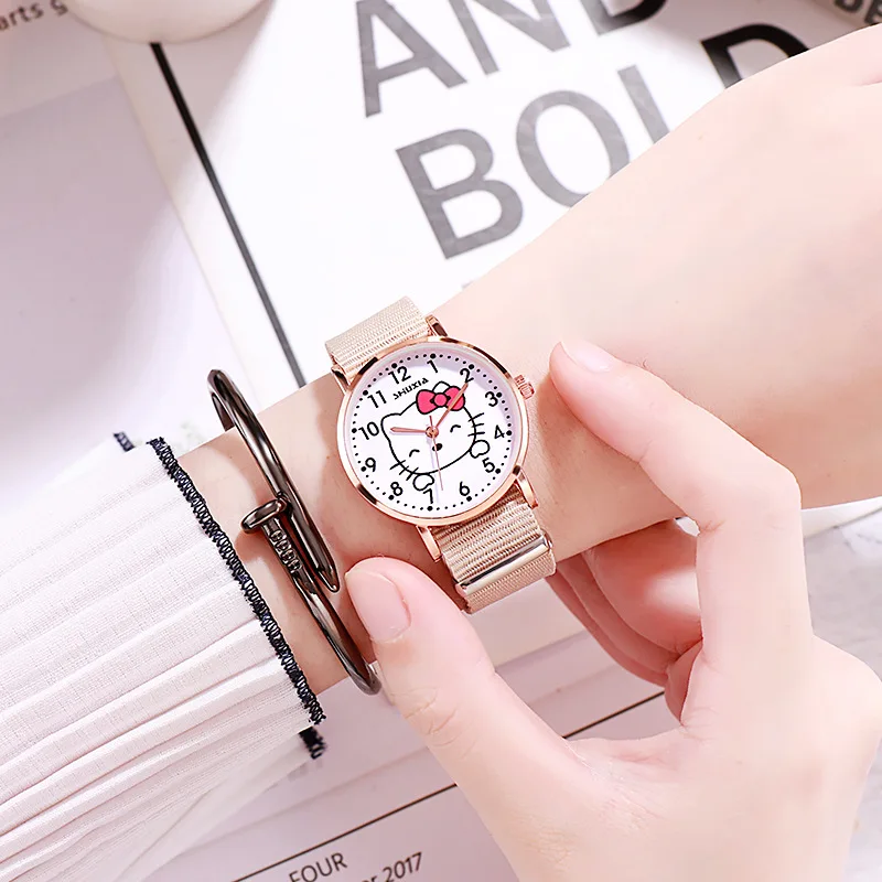 Sanrio Hello Kitty Watch Kawaii squisito orologio al quarzo decorativo Anti-caduta Cartoon Anime Figure Cute Children Girl Gift Fashion