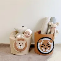 Cotton Animal Storage Basket Kids Toys Clothes Shoes Organizer Sundries Folding Storage Box Cabinet Home Kwaii Basket Container