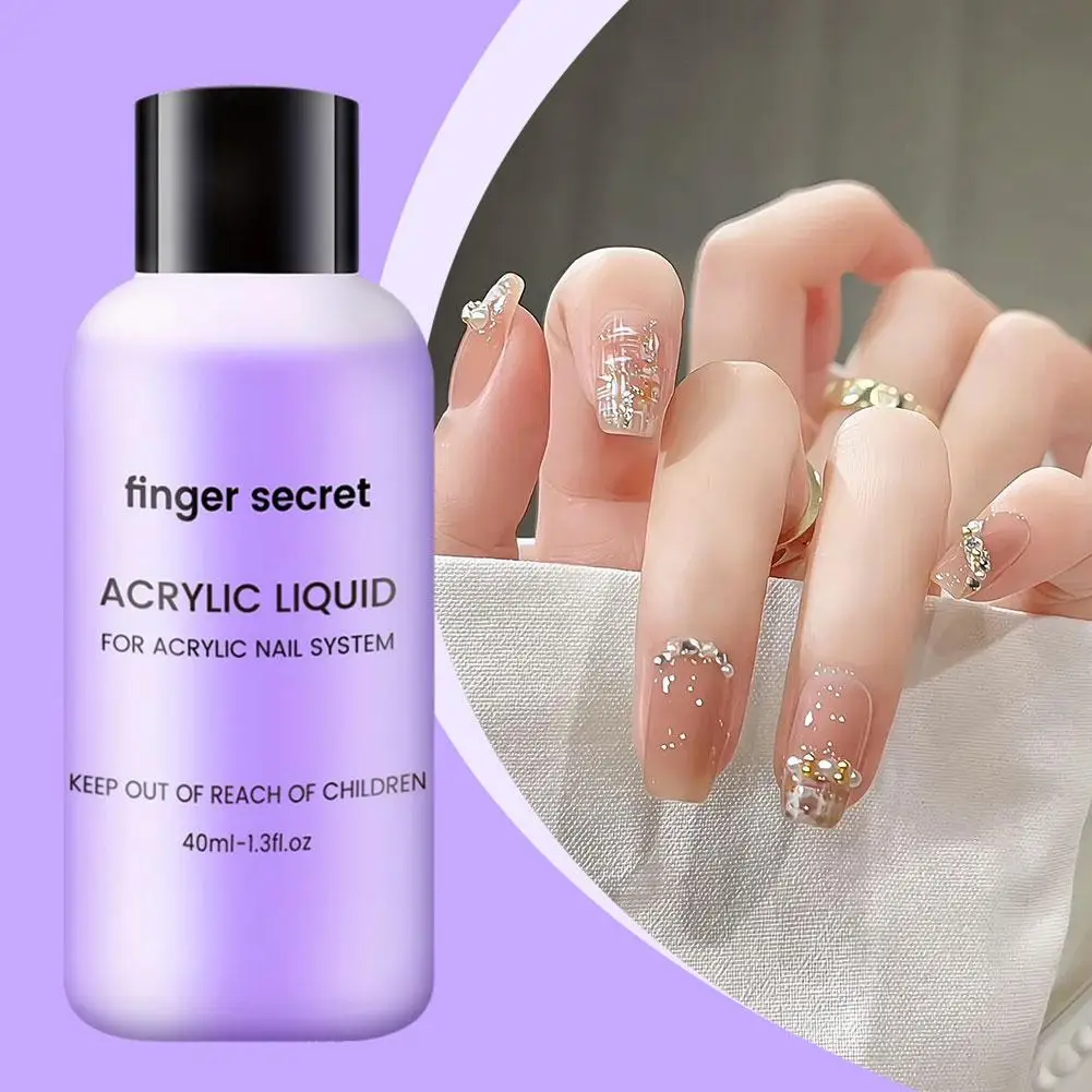 Outil d'extension de sculpture pour Nail Art, monomère liquide acrylique, 40ml, pour poudre acrylique, cristal, manucure M8K4