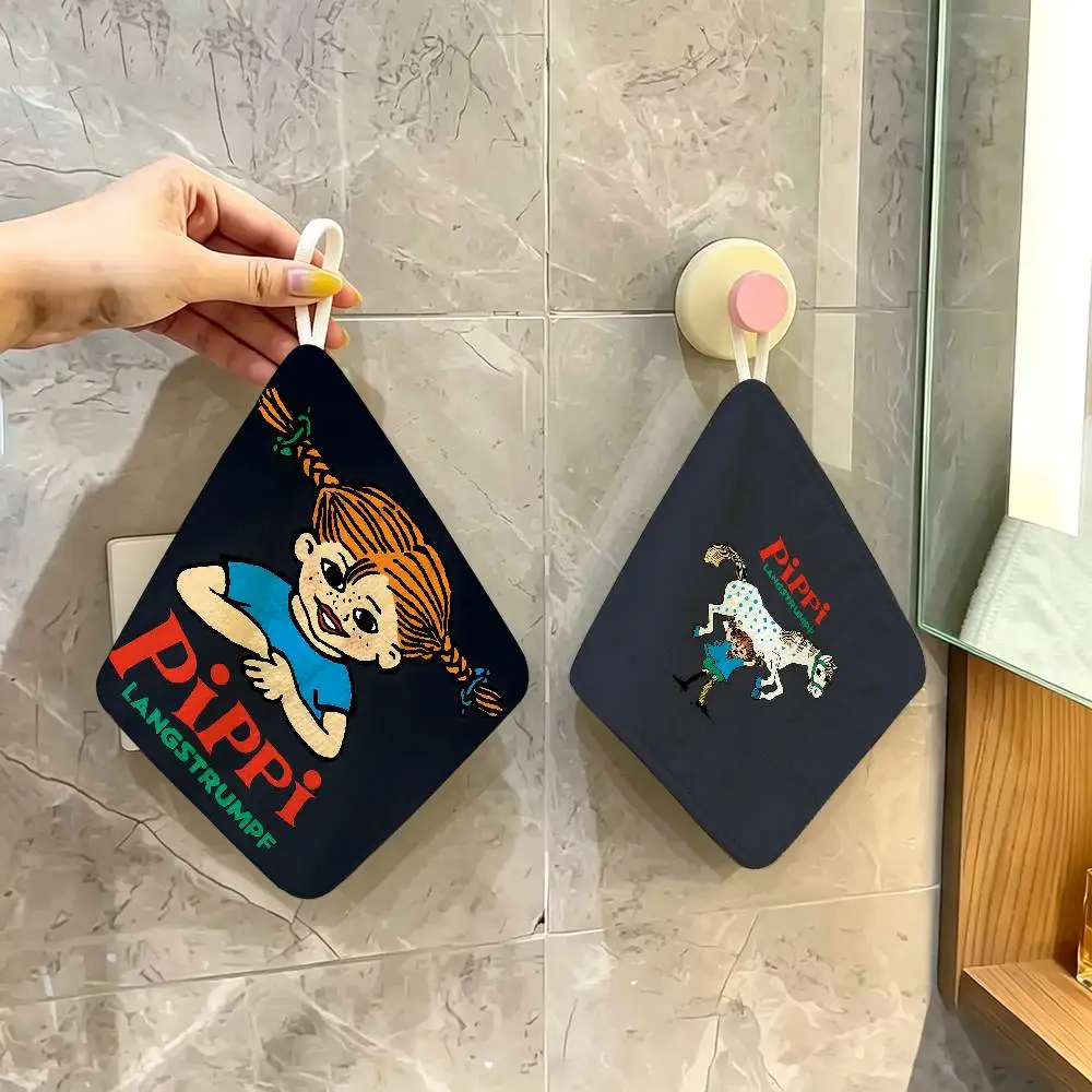 P-Pippis Thickened Polyester Cotton Hanging Towel, High Absorbent Hand Wiping Towel for Indoor Use