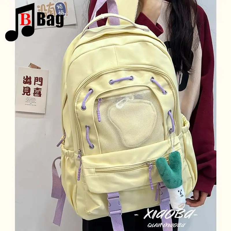 Mochila escolar para estudiantes de secundaria, bolso de gran capacidad, estilo gótico, Harajuku, ins, japonés