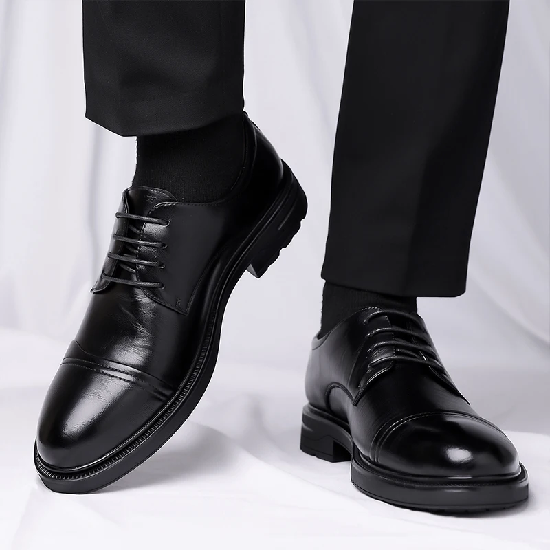 

Men's Derby Business Leather Shoes Retro gentleman minimalist style Office or Business Adult daily suit shoes New Versatile
