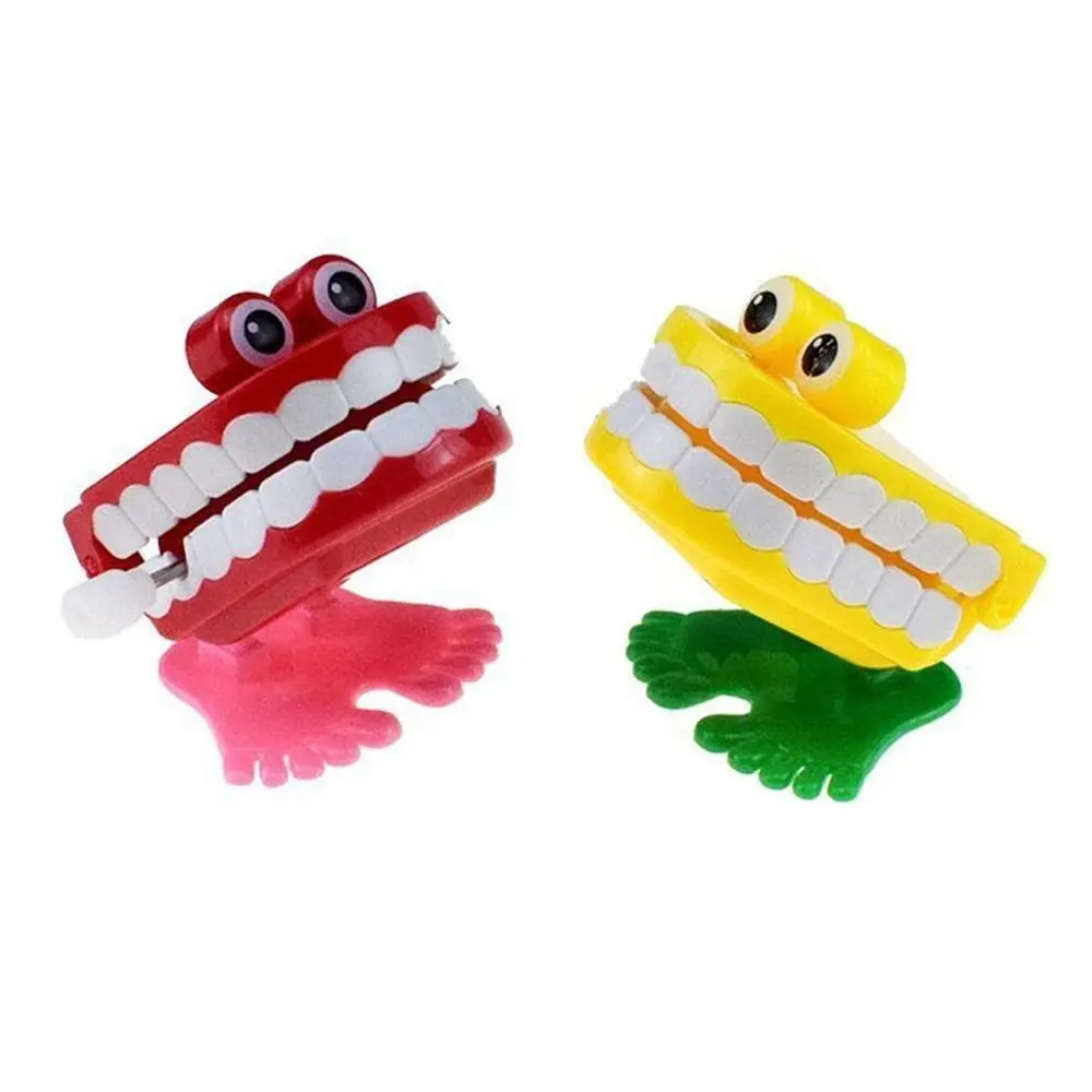 Chomping عمل البلاستيك لعبة هزازة مضحك لطيف عقارب الساعة لعبة شكل الأسنان لعبة طب الأسنان هدية عيد الميلاد