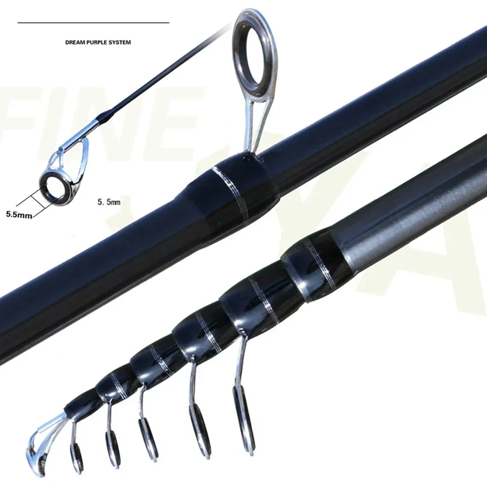 GHOTDA 1.8M-3.0M Cast/Spinning Mini Telescopic Fishing Rod Ultralight Carbon Pole M Power with Solid Tip Lure Weight 8-18g Pesca