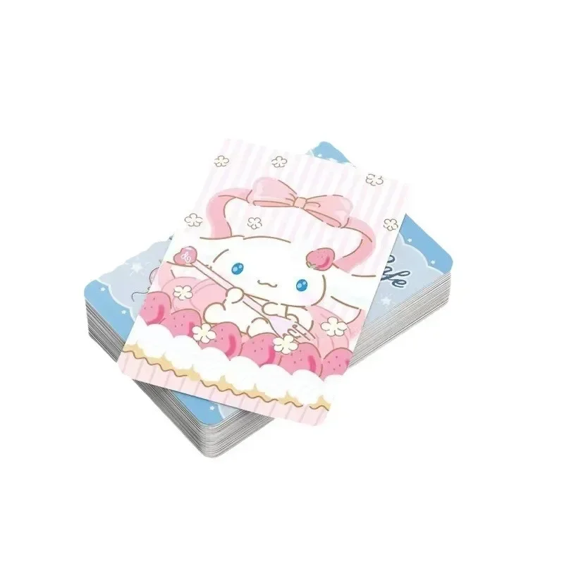 Sanrio Koulomi Cinnamoroll pompón Purin de dibujos animados japoneses, tarjeta coleccionable de Anime, pequeña tarjeta postal, juguete para niños, regalo