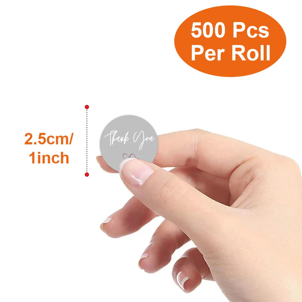 500Pcs/ Roll Thanks You Decorative Gift Box Crafts Sticker Tags Gift Box Sticker Label Stationery Sticker