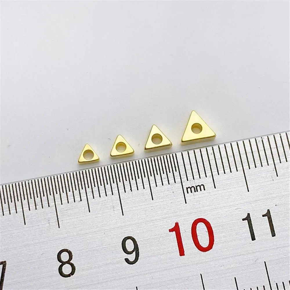 14K Gold-wrapped Triangular Small Broken Gold Spacer Beads Loose Beads DIY Handmade Bracelet Spacer Jewelry Material Accessories