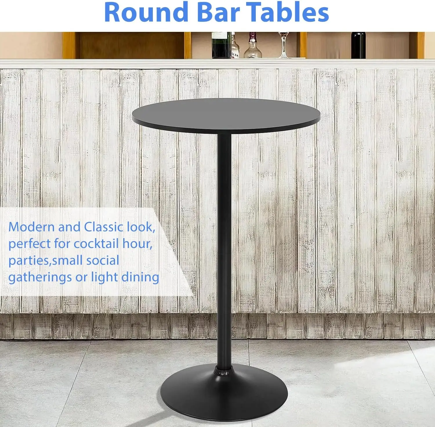 Bistro Pub Table 2 Pack 40 Inch Height Cocktail Table Round Bistro Bar Table for Home and Kitchen Dining